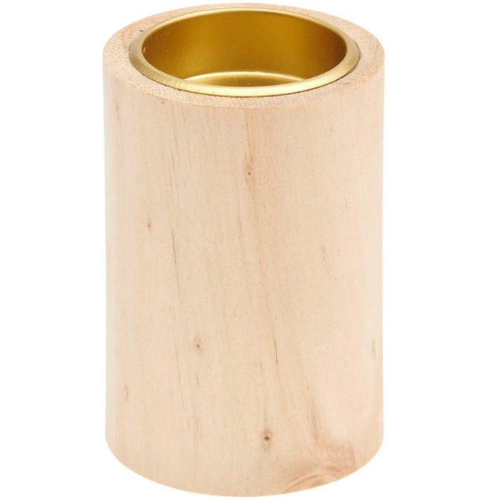 Rico: Candle Holder Wooden - 6 x 6 x 9cm
