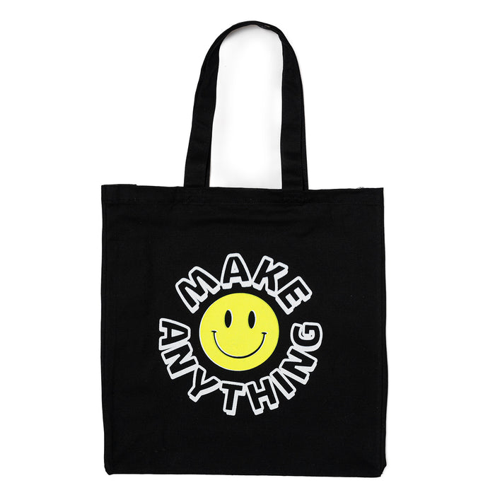 Smile Make Anything Screen Printed Tote Bag - Black