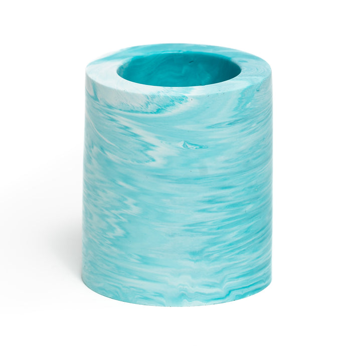 FA Jesmonite Mini Pot - Marbled Turquoise