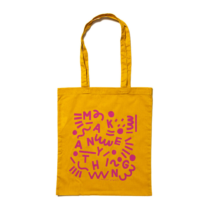 FA X Caroline Dowsett Screen Printed Tote Bag - Mustard