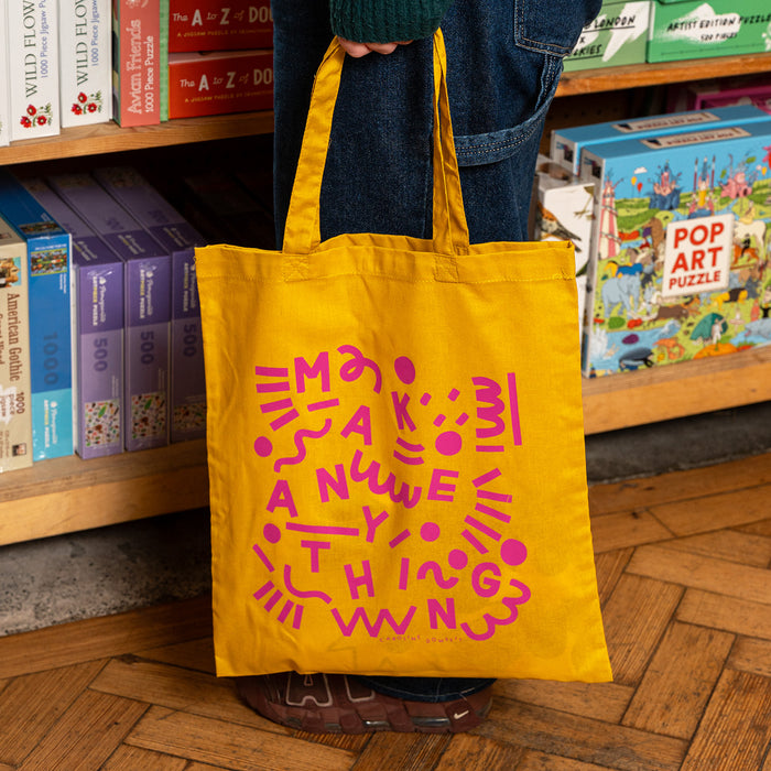 FA X Caroline Dowsett Screen Printed Tote Bag - Mustard