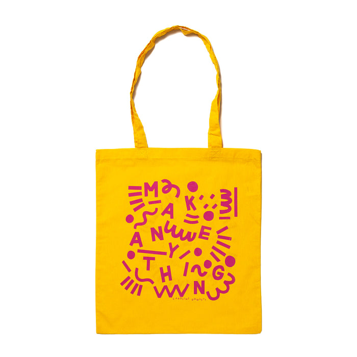 FA X Caroline Dowsett Screen Printed Tote Bag - Yellow