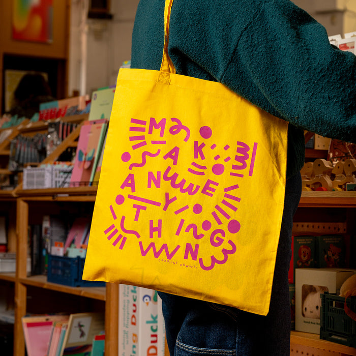 FA X Caroline Dowsett Screen Printed Tote Bag - Yellow
