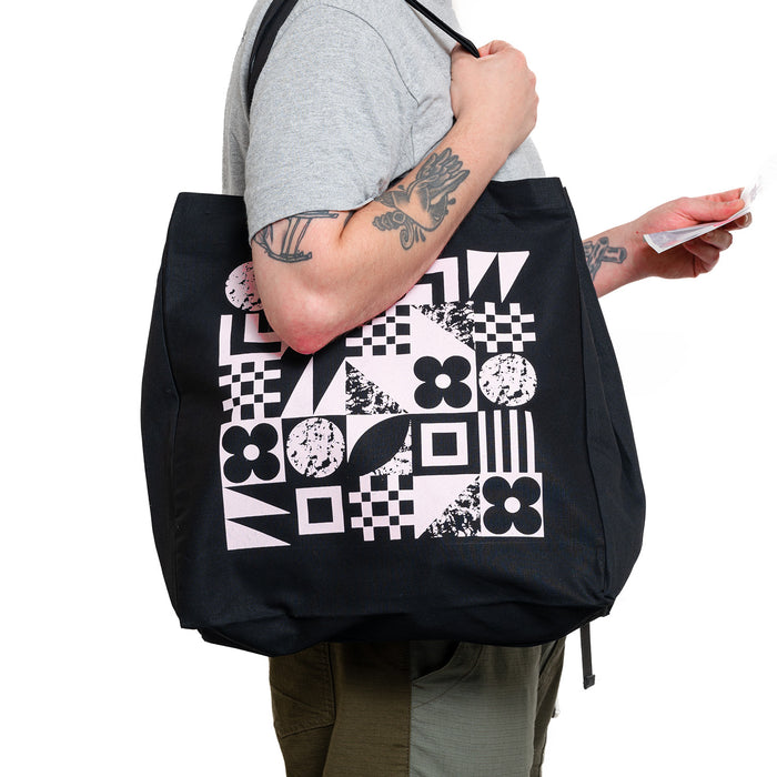 FA X EV Hardaker Screen Printed Black/Pink Tote Bag