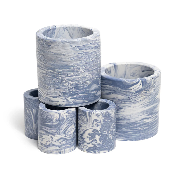 FA Jesmonite Candle Holder - Marbled Violet - Long