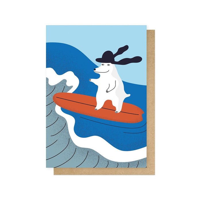 Surfing Dog Watersports Greetings Card