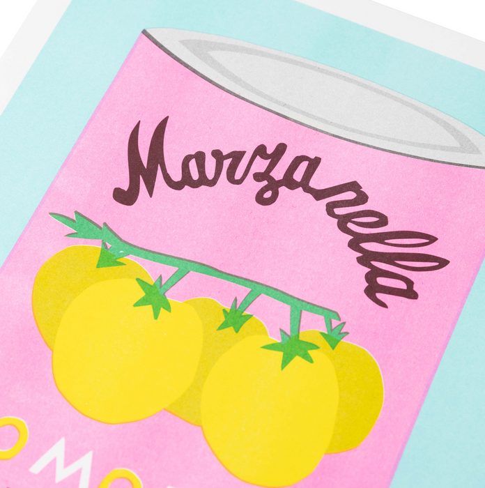 A 30X40 cm Risograph Print of Can of Pomodori