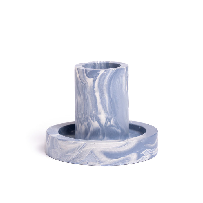 FA Jesmonite Candle Holder - Marbled Violet - Short