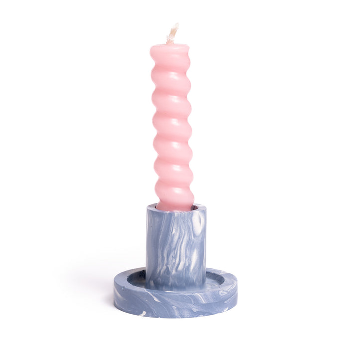 FA Jesmonite Candle Holder - Marbled Violet - Short