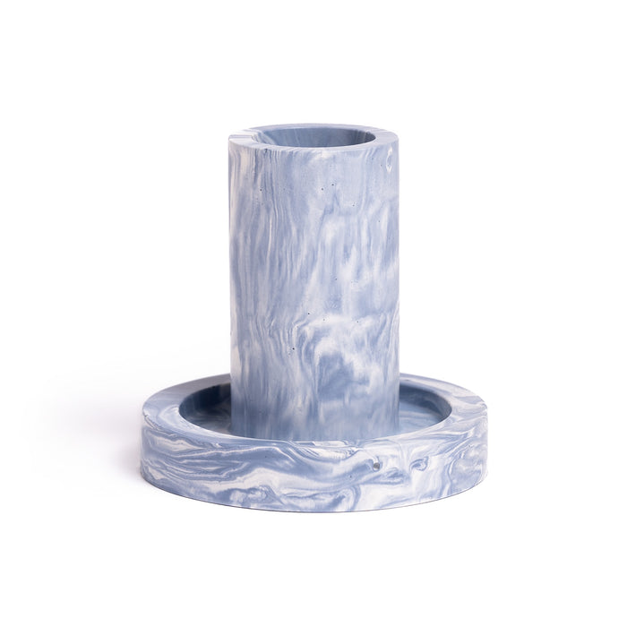 FA Jesmonite Candle Holder - Marbled Violet - Long