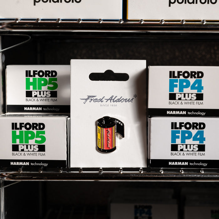 Fred Aldous Film Pin Badge Yellow Coral