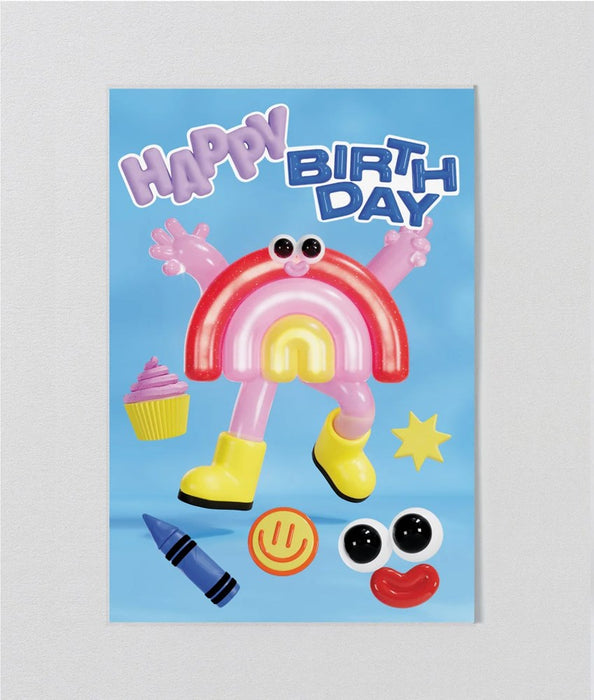 Rainbow Kids Sticker Card