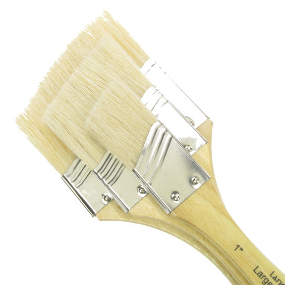 Royal Large Area Brush Set - Angular White Bristle Stiff 3 Pack