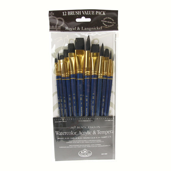 Royal Brush ZipLock Set - Soft Black Taklon Variety