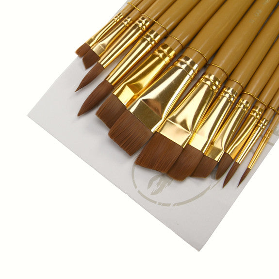 Royal Brush ZipLock Set - Soft Brown Taklon Round Variety