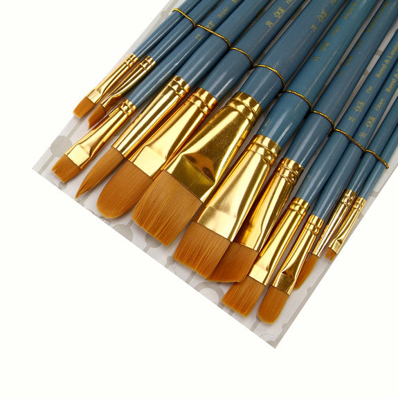 Royal Brush ZipLock Set Medium Gold Taklon Flat Variety — Fred Aldous