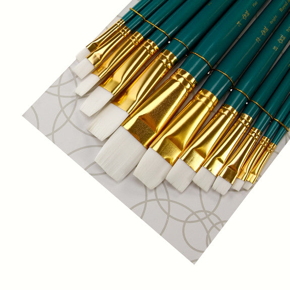 Royal Brush ZipLock Set White Taklon Flat Variety — Fred Aldous