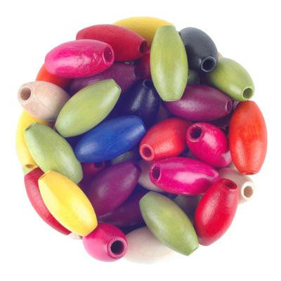 Wood Beads 8x16mm Oval 100 Pack