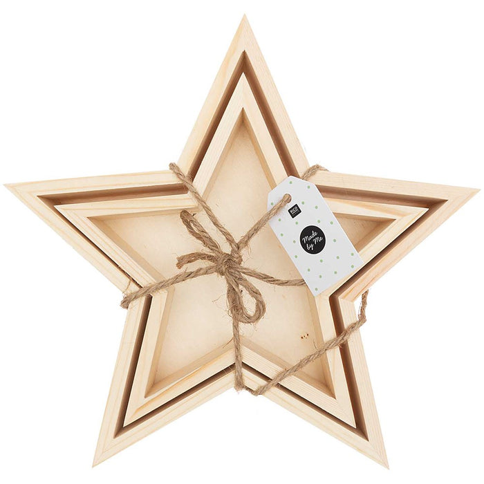 Rico Wooden Deco Trays - Stars x 2