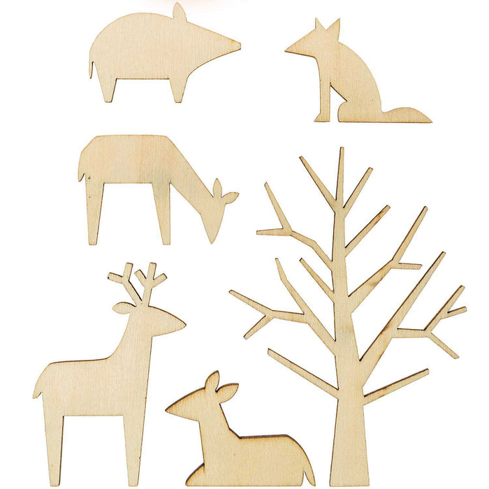 Rico Wooden Decoration Set - Forest Animals