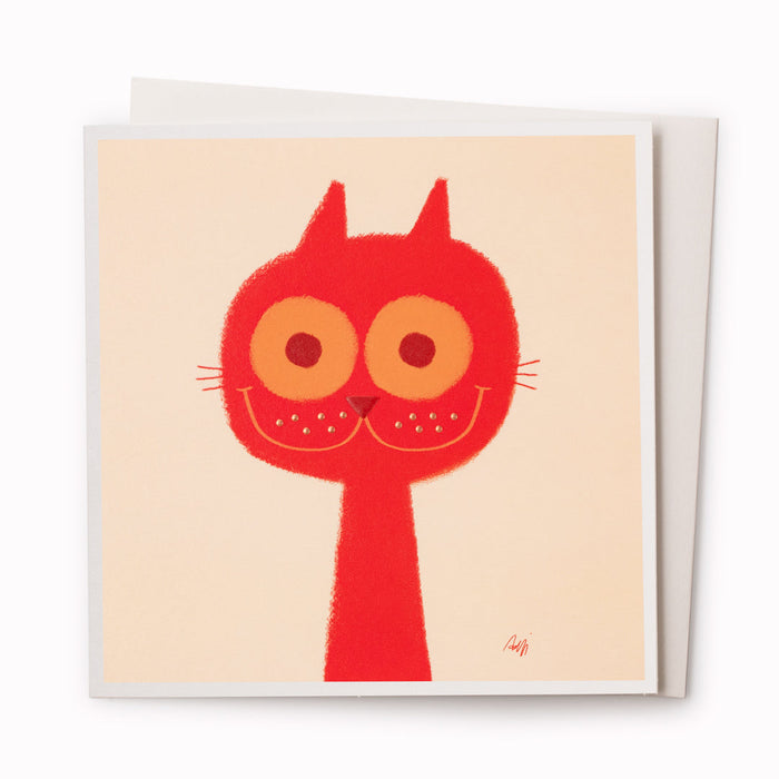 Benoit Red Cat Card