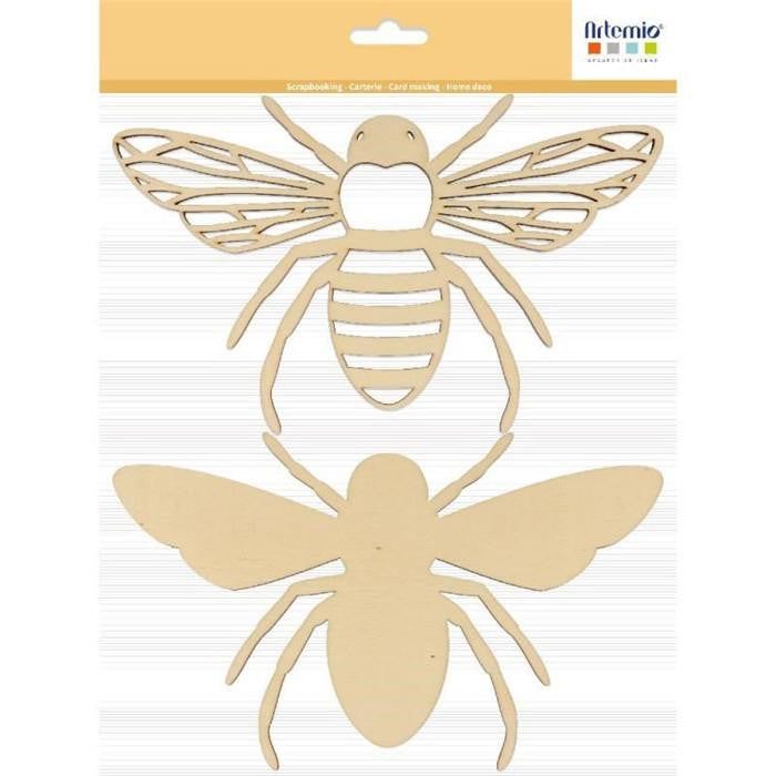 Wooden Bee Silhouette Decorations