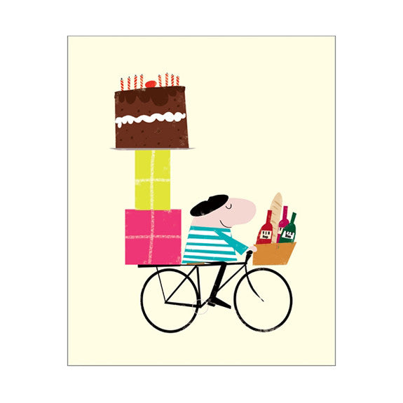 Ink Press Greetings Card - Man on a Bike