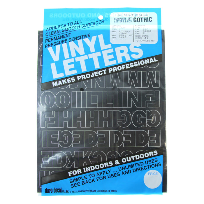 Vinyl Letters & Numbers Set - Gothic Black
