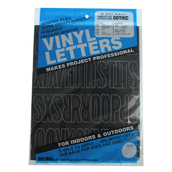 Vinyl Letters & Numbers Set - Gothic Black