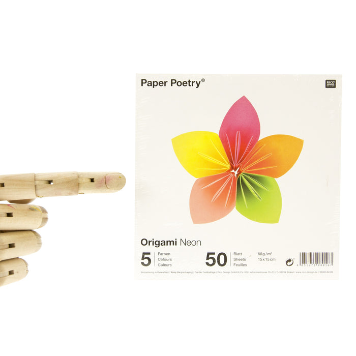 Paper Poetry: Origami Paper Neon 15cm x 15cm