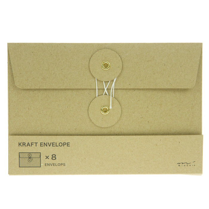 Midori Kraft Envelopes 8pk Brown