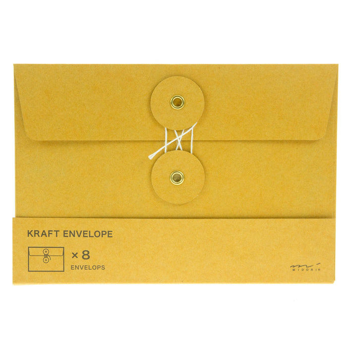 Midori Kraft Envelopes 8pk Orange