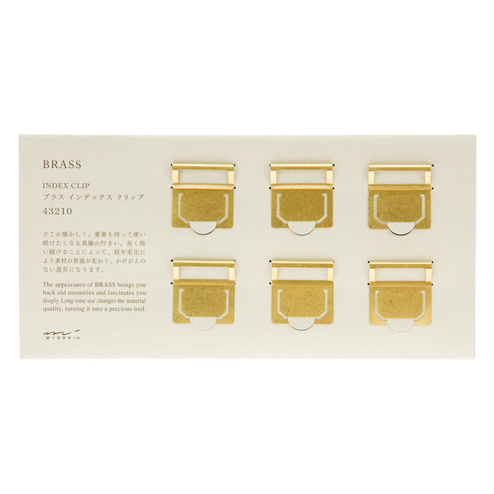 Midori Brass Index Clip 6pk