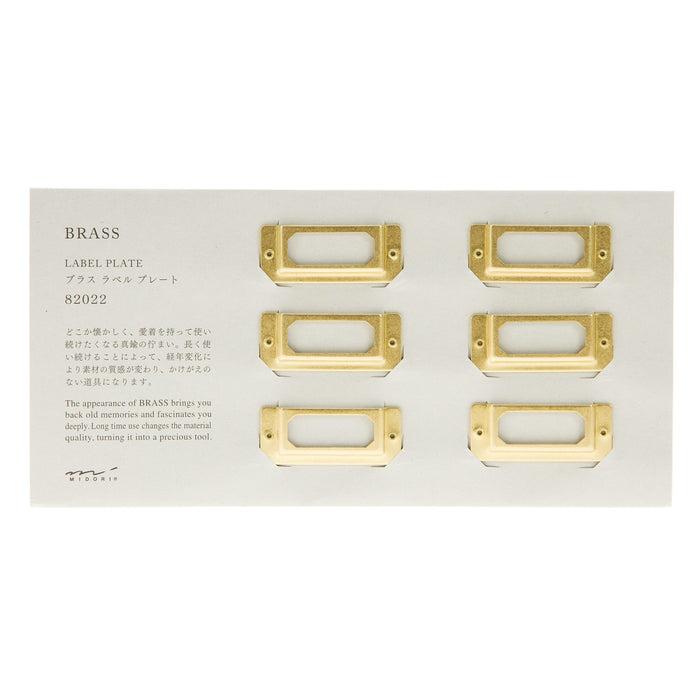 Midori Brass Label Plate 6pk
