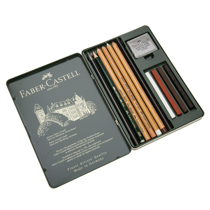 Faber Castell Pitt Monochrome 12 Pencils & Crayons Set