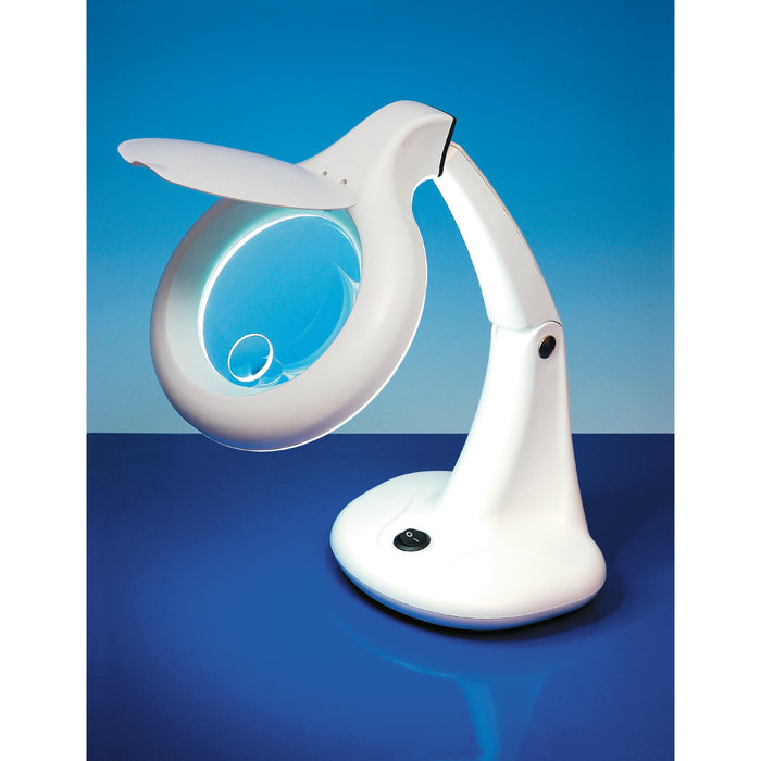 Led Compact Magnifier Table Lamp With Insert Lens