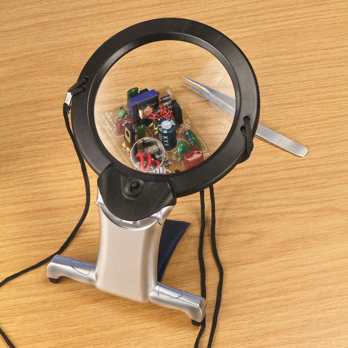 Led Neck & Desk Magnifier 2X (Inbuilt 6X Mini Lens)