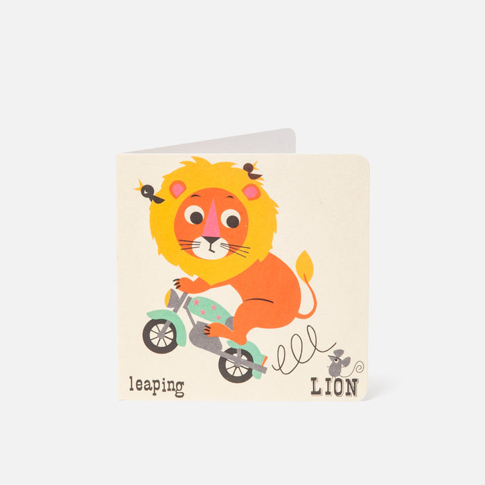 A-Z Card Leaping Lion