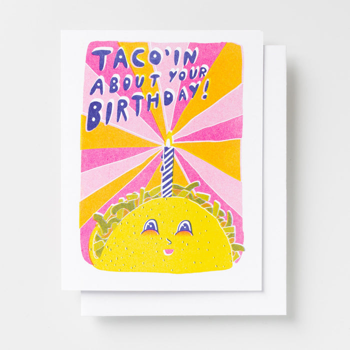 Yellow Owl Workshop - Taco Birthday Risograph Card