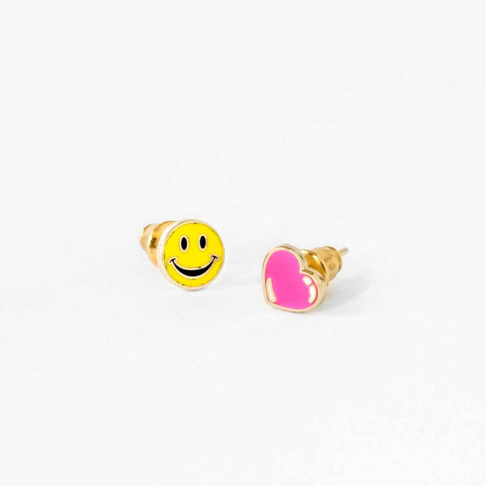 YOW: Earrings - Happy Face & Heart
