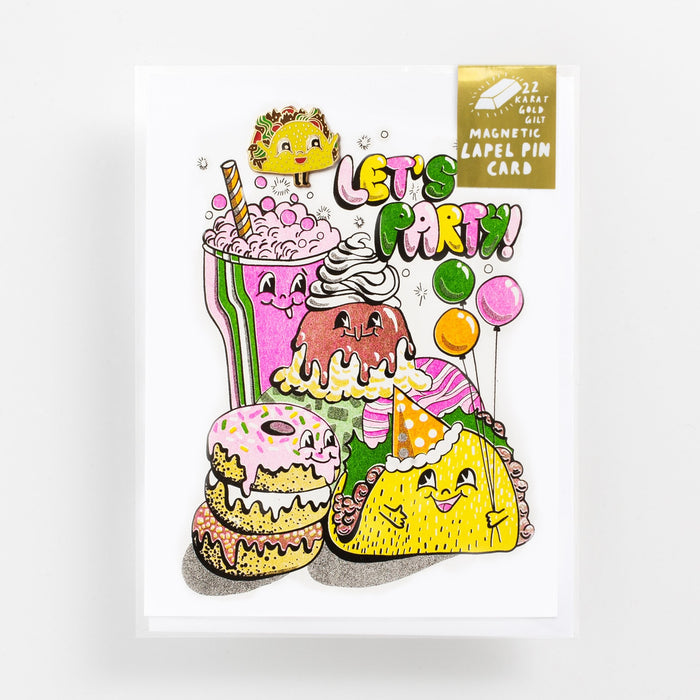 Yellow Owl Workshop - Lets Party Taco Magnetic Label Pin Card