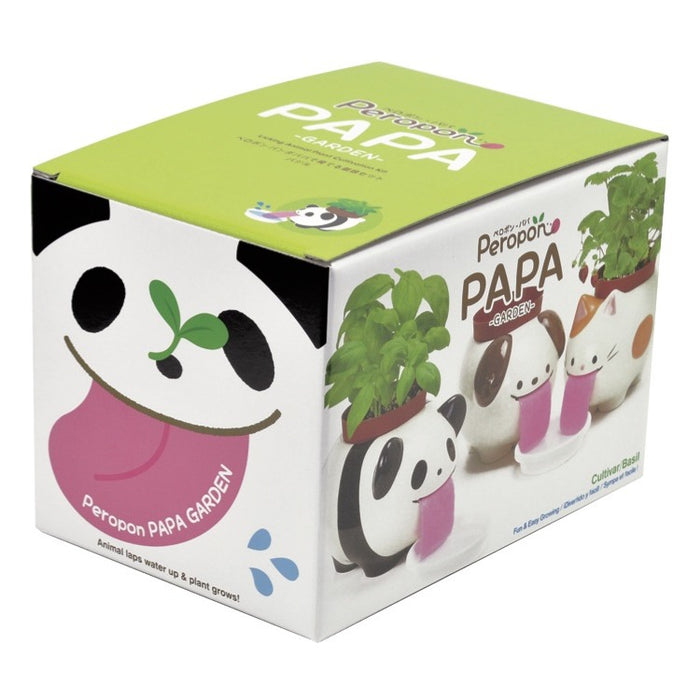 Papa Peropon Licking Animal Planter - Panda / Basil