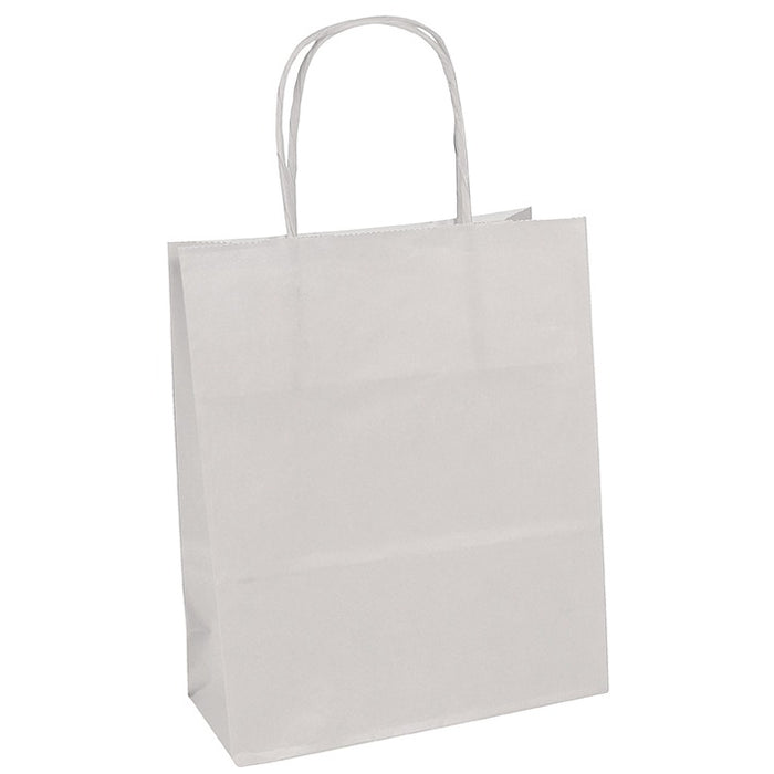 Gift Bag 18 x 7 x 24cm - White Kraft - Pack of 25