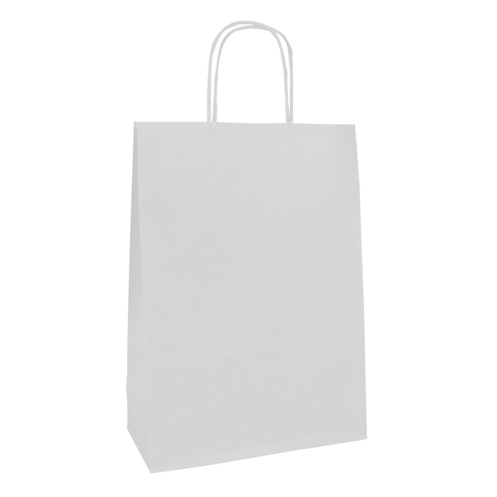 Gift Bag 22 x 10 x 31cm - White Kraft - Pack of 25