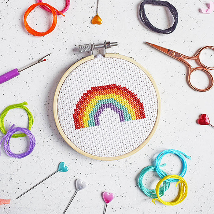 The Make Arcade - Mini Cross Stitch - Cute Rainbow
