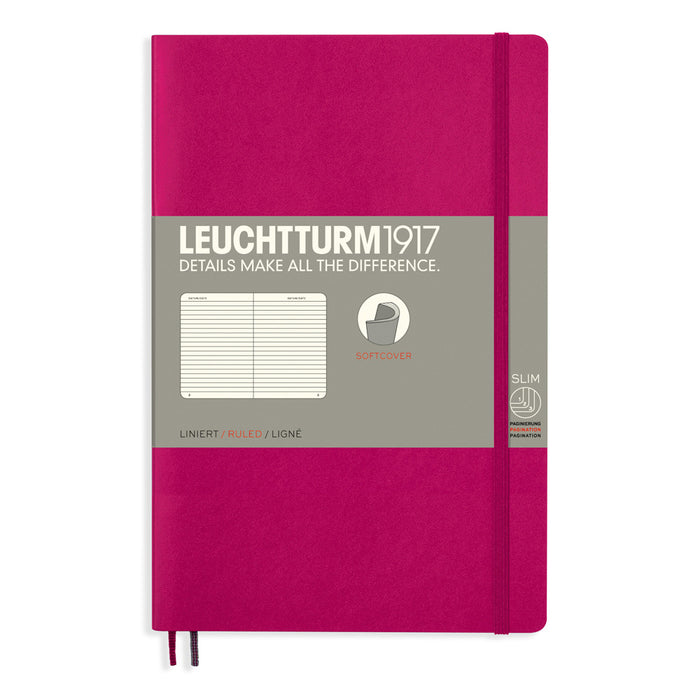 Leuchtturm1917 Paperback Notebook (B6+) - Berry - Ruled