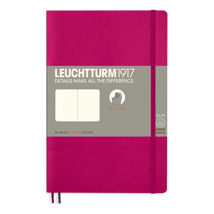 Leuchtturm1917 Paperback Notebook (B6+) - Berry - Plain