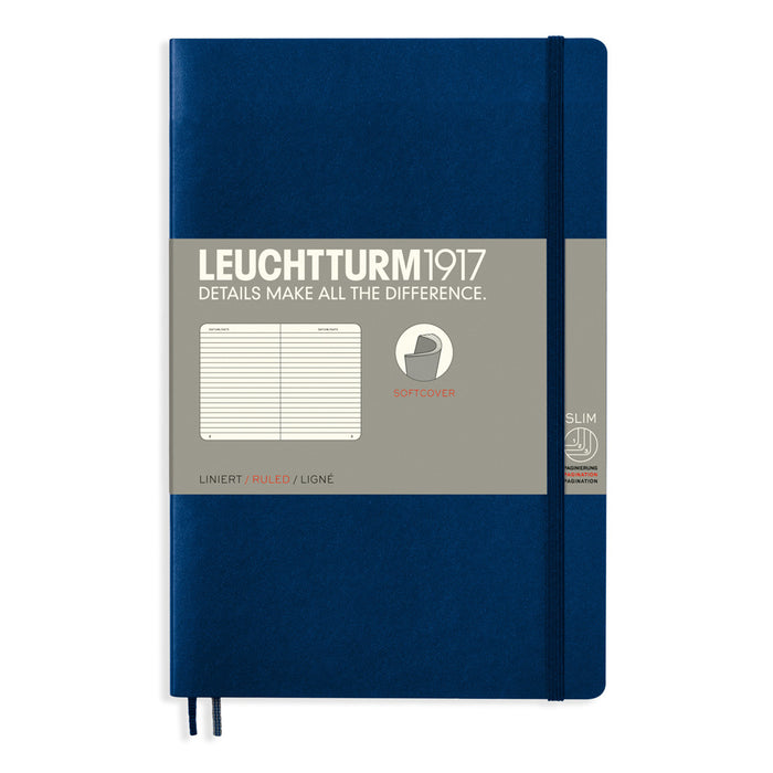 Leuchtturm1917 Paperback Notebook (B6+) - Navy - Ruled