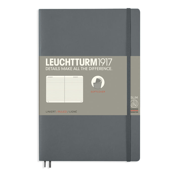 Leuchtturm1917 Paperback Notebook (B6+) - Anthracite - Ruled