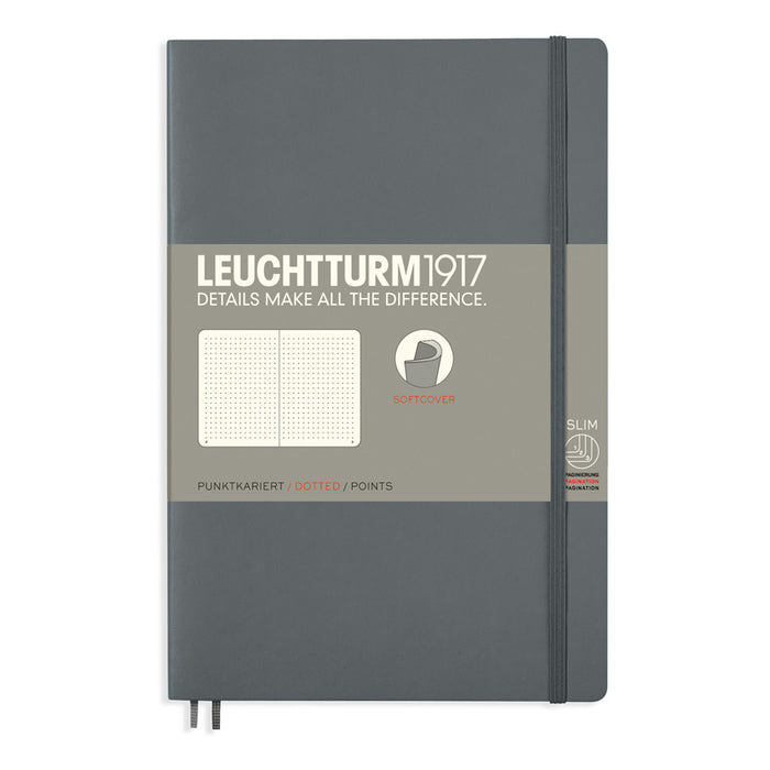 Leuchtturm1917 Paperback Notebook (B6+) - Anthracite - Dotted